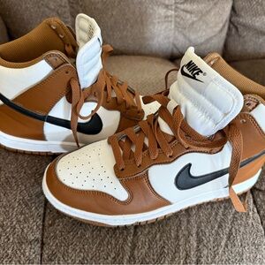 Nike Brown and White Sneakers for Everyday Style